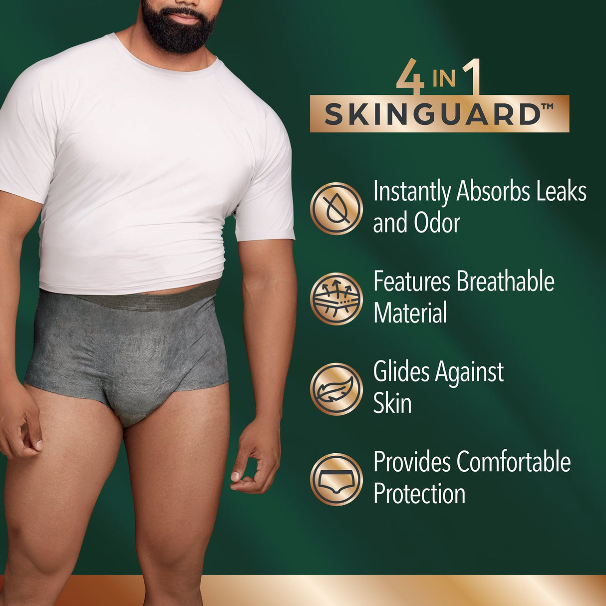 Male Adult Absorbent Underwear Depend Real Fit Waistband Style Large / X-Large Disposable Heavy Absorbency