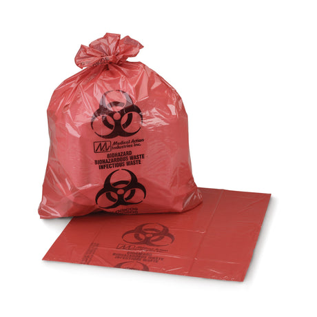 Biohazard Waste Bag McKesson Biohazard Symbol / Infectious Waste 45 to 55 gal. Red 40 X 55 Inch - BeHope