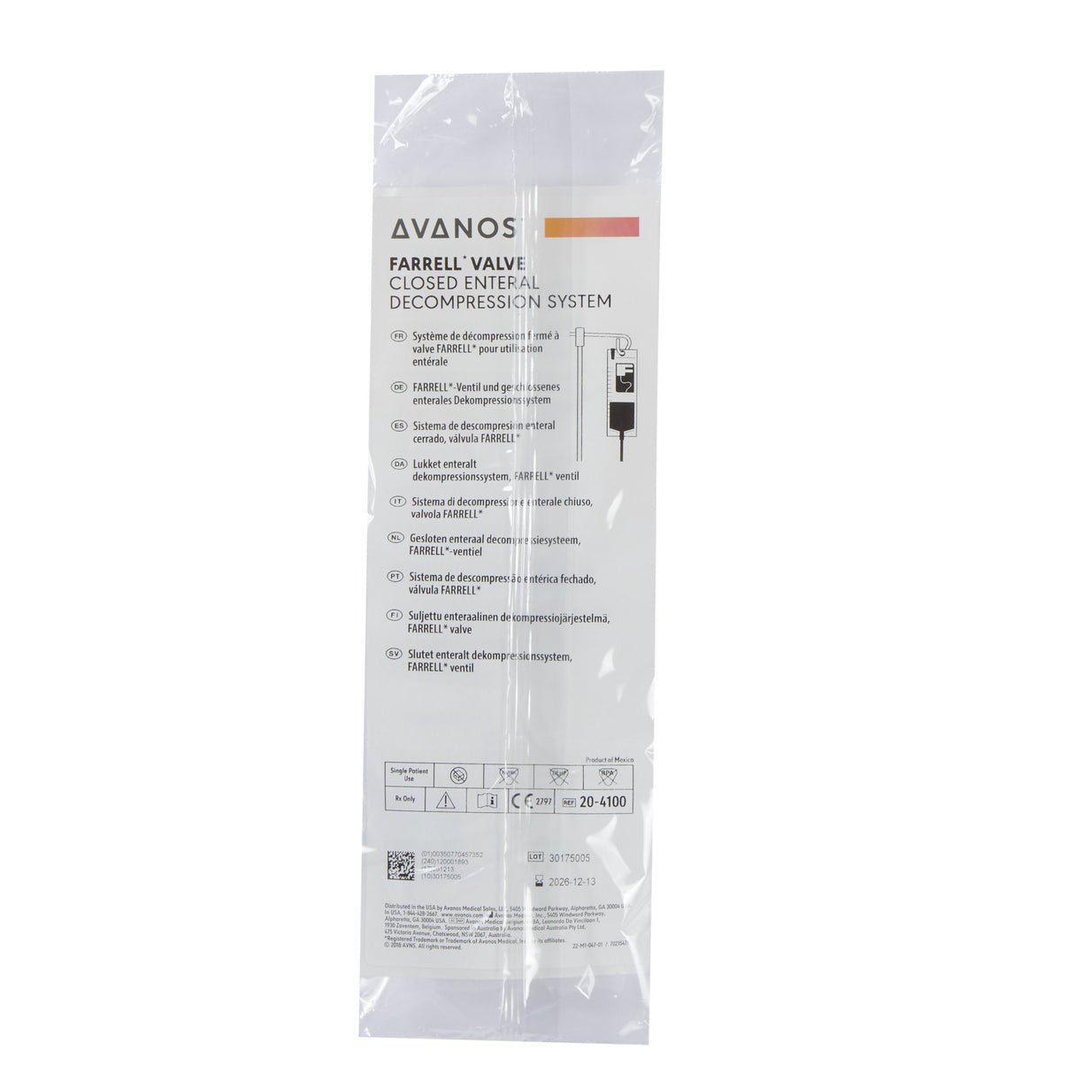 Farrell Valve for Gastric Distention and Enteral Feeding - BeHope