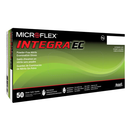 Exam Glove Integra® EC Large NonSterile Nitrile Extended Cuff Length Fully Textured Blue Not Rated - BeHope
