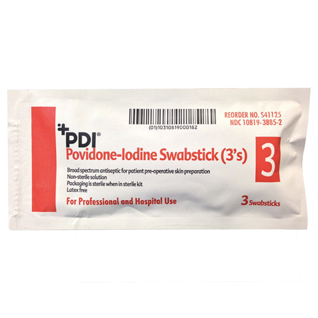 Impregnated Swabstick PDI® 10% Strength Povidone-Iodine Individual Packet NonSterile - BeHope
