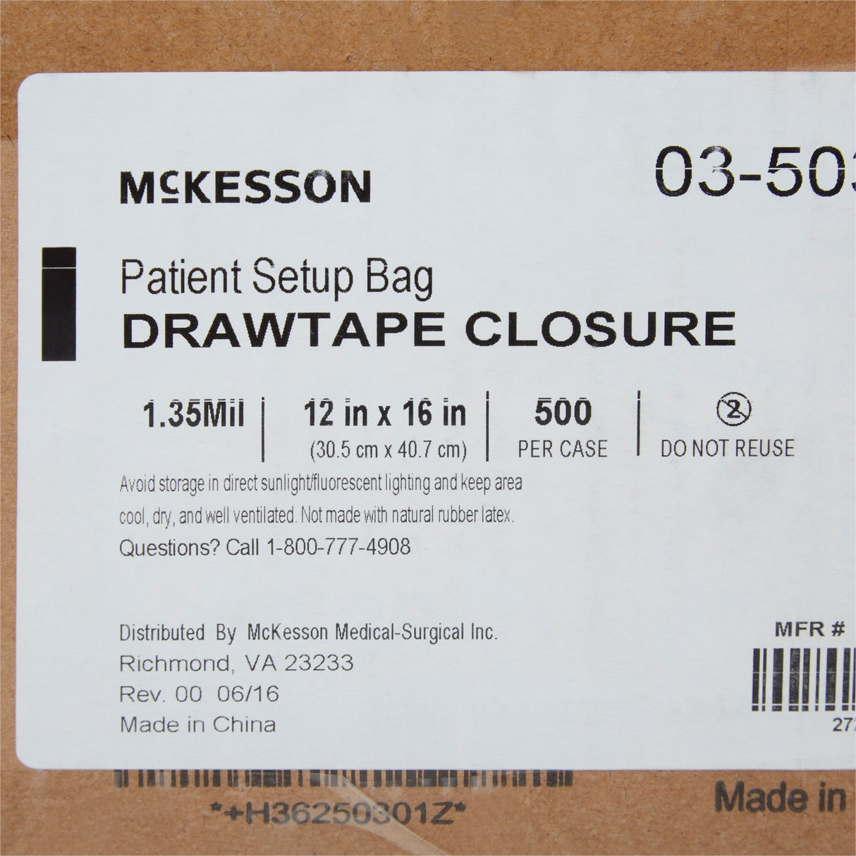 Respiratory Set-Up Bag McKesson PULL-TITE™ - BeHope