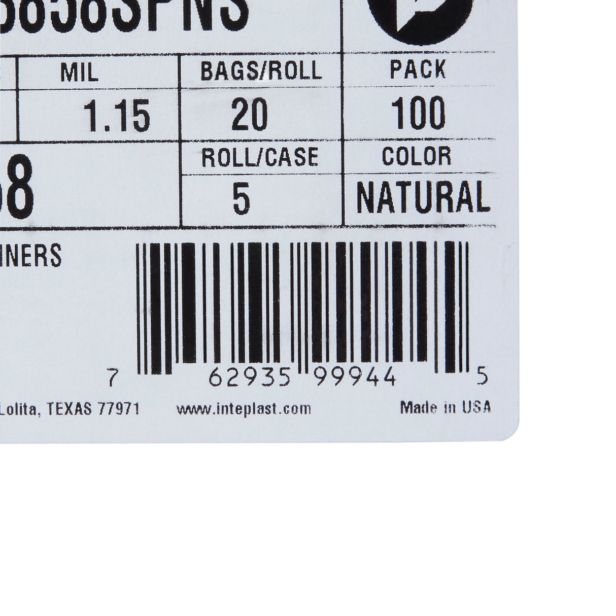 Trash Bag McKesson 60 gal. Clear LLDPE 1.15 mil 38 X 58 Inch Star Seal Bottom Coreless Roll