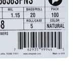 Trash Bag McKesson 60 gal. Clear LLDPE 1.15 mil 38 X 58 Inch Star Seal Bottom Coreless Roll