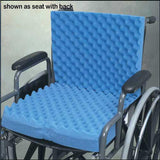 Convoluted Wheelchair Cushion W/back & Blue Polycotton Cover - BeHope