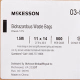 Biohazard Waste Bag McKesson Biohazard Symbol / Infectious Waste 1 to 6 gal. Red 11 X 14 Inch - BeHope