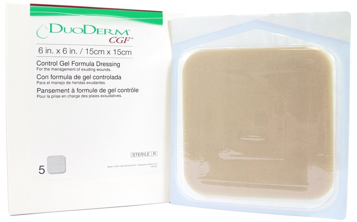Hydrocolloid Dressing DuoDERMÂ® CGFÂ® Border Foam Backing 4 X 5 Inch Triangle Hydrocolloid - BeHope