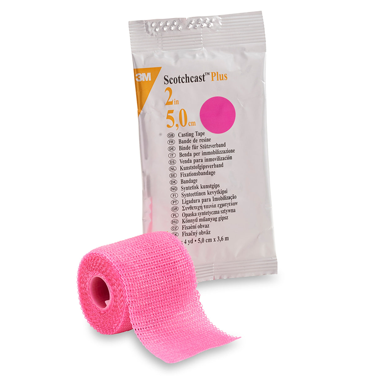 Cast Tape 3M™ Scotchcast™ Plus 2 Inch X 12 Foot Fiberglass / Resin Bright Pink - BeHope