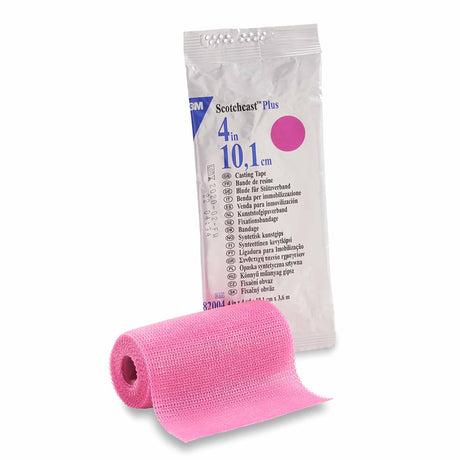 Cast Tape 3M™ Scotchcast™ Plus 4 Inch X 12 Foot Fiberglass / Resin Bright Pink - BeHope