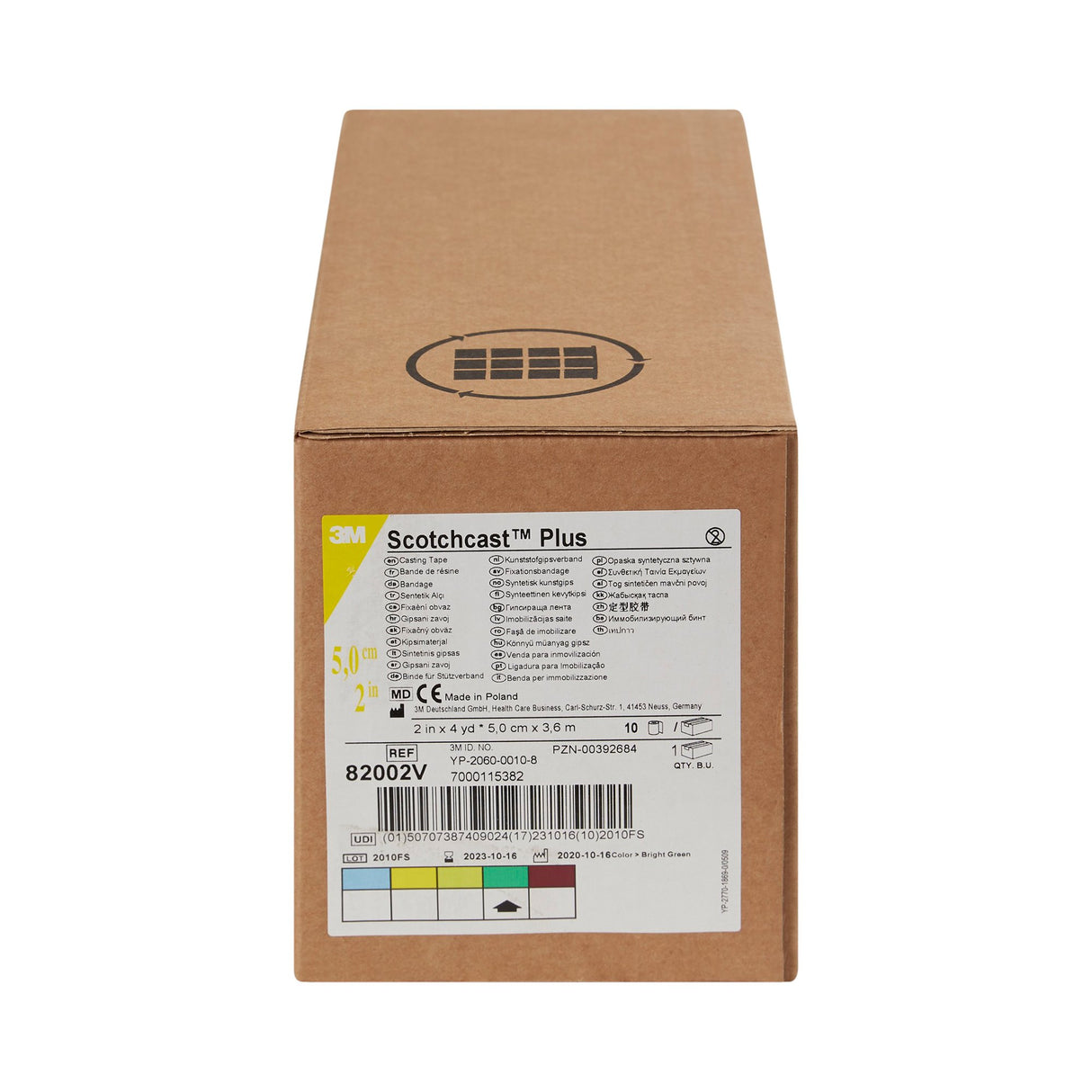 Cast Tape 3M™ Scotchcast™ Plus 2 Inch X 12 Foot Fiberglass / Resin Bright Green - BeHope