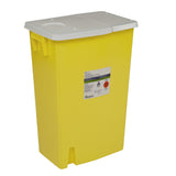 Chemotherapy Waste Container SharpSafety™ Yellow Base 26 H X 18-1/4 W X 12-3/4 D Inch Horizontal Entry 18 Gallon - BeHope