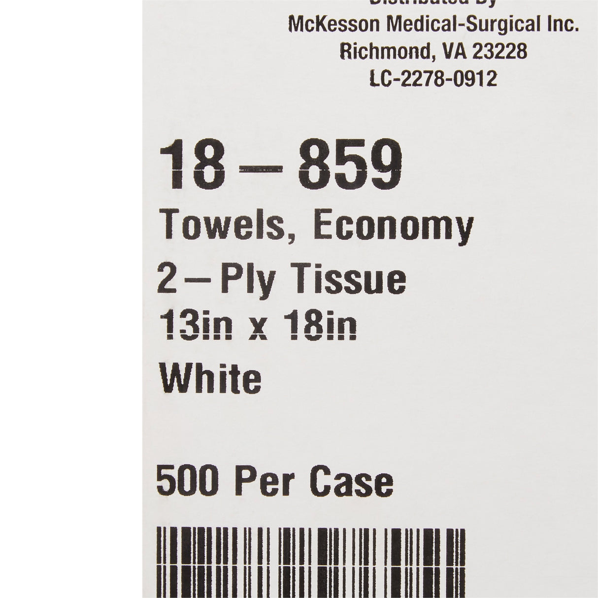 Procedure Towel McKesson 13 W X 18 L Inch White NonSterile - BeHope