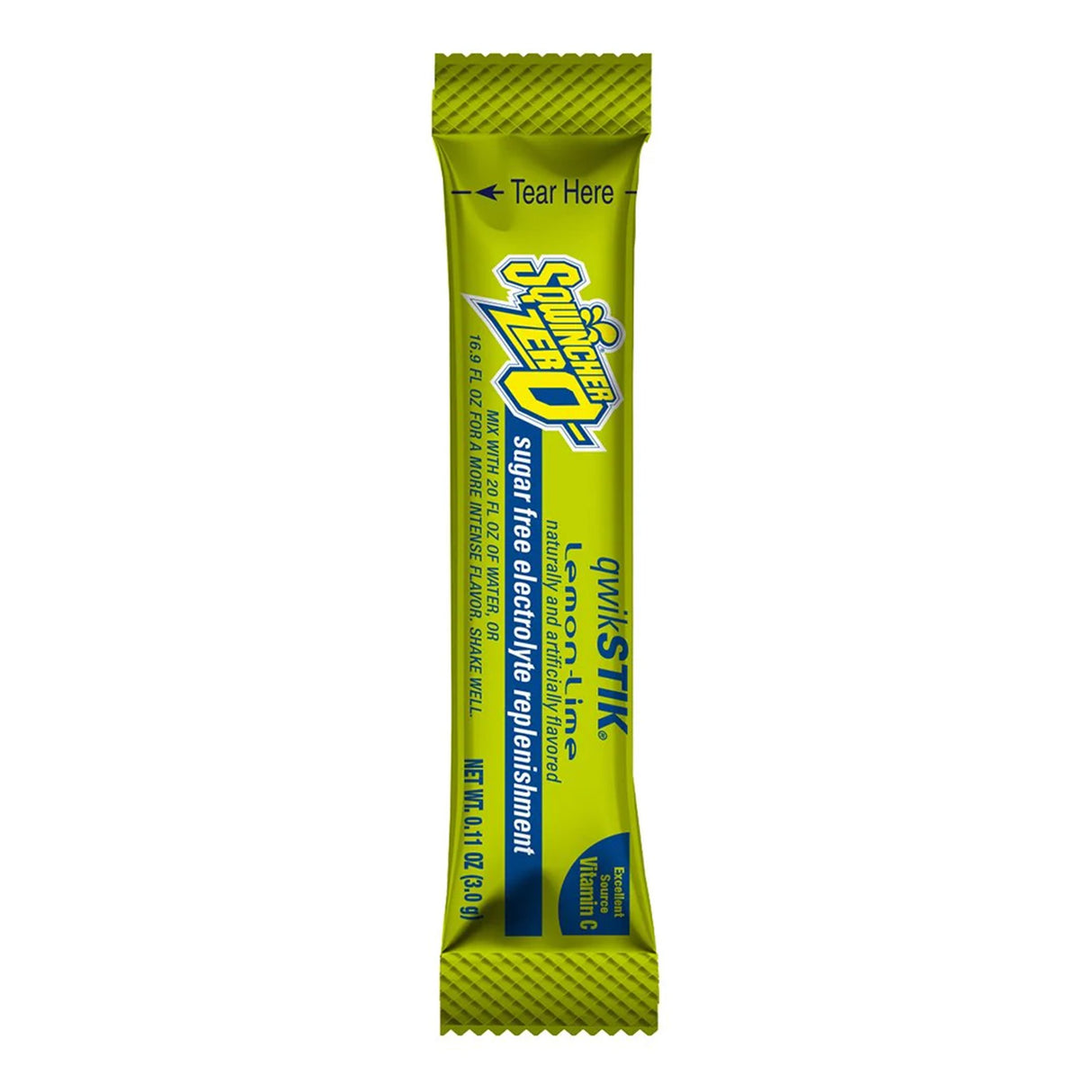 Oral Electrolyte Solution Sqwincher Quik Stik Zero Lemon-Lime Flavor 0.11 oz. Electrolyte