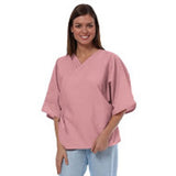 Exam Jacket Mauve One Size Fits Most Front Opening Waist Tie Closure Female Reusable - Behope