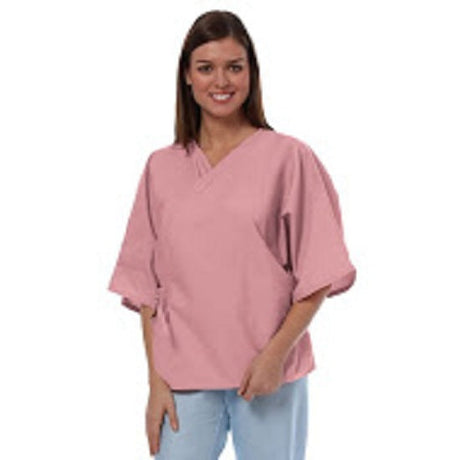 Exam Jacket Mauve One Size Fits Most Front Opening Waist Tie Closure Female Reusable - Behope