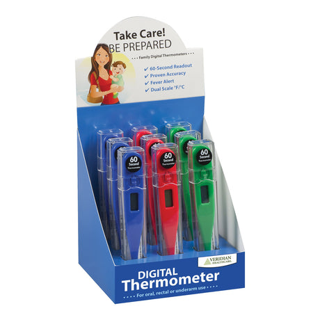 Digital Thermometer Display Kit Veridian Oral / Rectal / Axillary Probe Handheld - BeHope