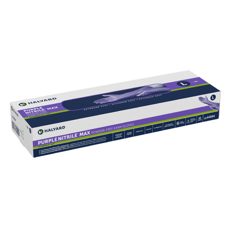 Exam Glove Purple Nitrile Max™ Large NonSterile Nitrile Extended Cuff Length Fully Textured Purple Not Rated - BeHope