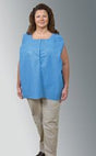 Exam Vest AmpleWear® Large Blue / White 1 Pocket Sleeveless Unisex - BeHope