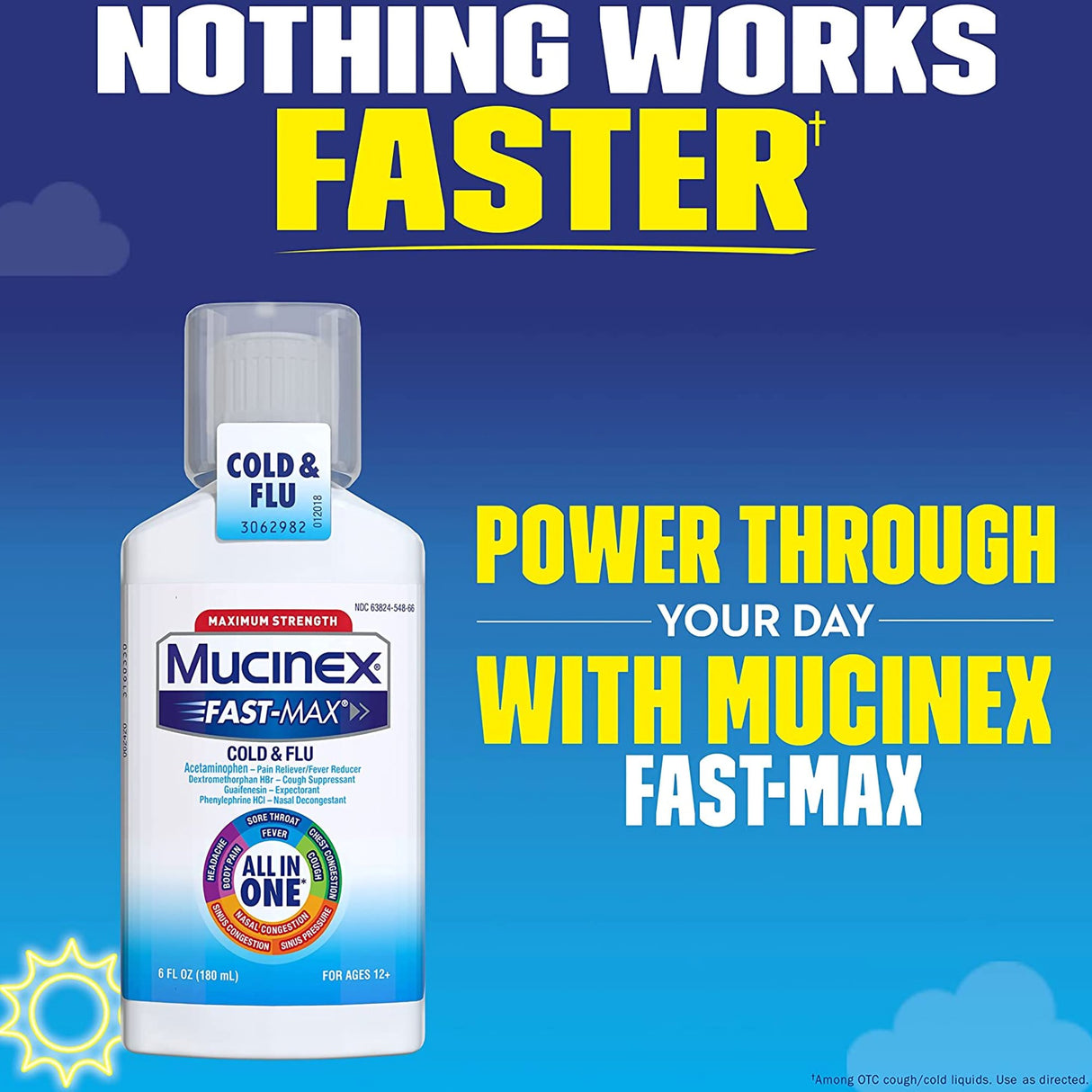 Cold and Cough Relief Mucinex® Fast-Max™ Cold & Flu 650 mg - 20 mg - 400 mg - 10 mg / 20 mL Strength Liquid 6 oz. - BeHope