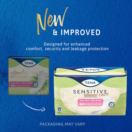 Bladder Control Pad TENA Sensitive Care™ Extra Coverage 9 Inch Length Light Absorbency Dry-Fast Core™ One Size Fits Most - BeHope