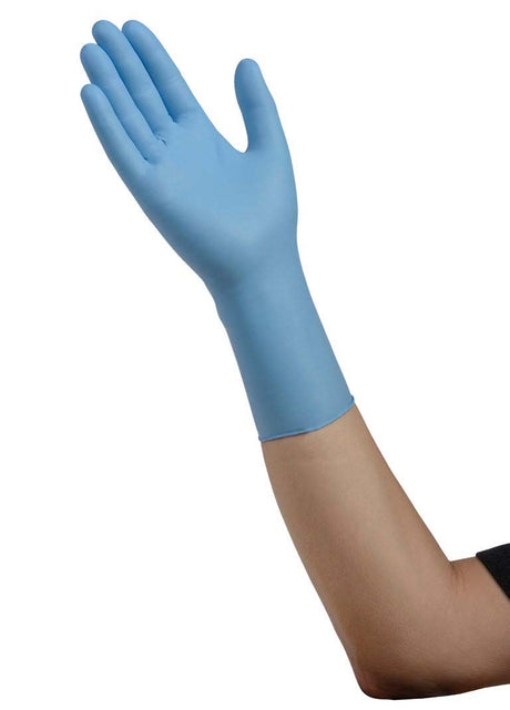 Exam Glove ESTEEM™ XP Medium NonSterile Nitrile Extended Cuff Length Smooth Blue Chemo Tested - BeHope