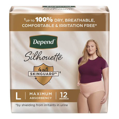 Female Adult Absorbent Underwear Depend® Silhouette® Waistband Style Large Disposable Heavy Absorbency - BeHope