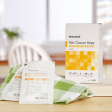 Skin Closure Strip McKesson 1/8 X 3 Inch Nonwoven Material Flexible Strip Tan - BeHope