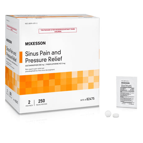 Cold and Sinus Relief McKesson Brand 500 mg - 5 mg Strength Tablet 2 per Pack - BeHope