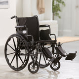 Lightweight Wheelchair McKesson Dual Axle Desk Length Arm Swing-Away Elevating Legrest Black Upholstery 20 Inch Seat Width Adult 300 lbs. Weight Capacity - BeHope
