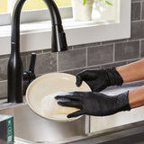 Exam Glove CareStock™ Large NonSterile Nitrile Standard Cuff Length Fully Textured Black Not Rated - BeHope