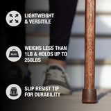 Round Handle Cane Brazos™ Twisted Wood 37 Inch Height Red Oak - BeHope