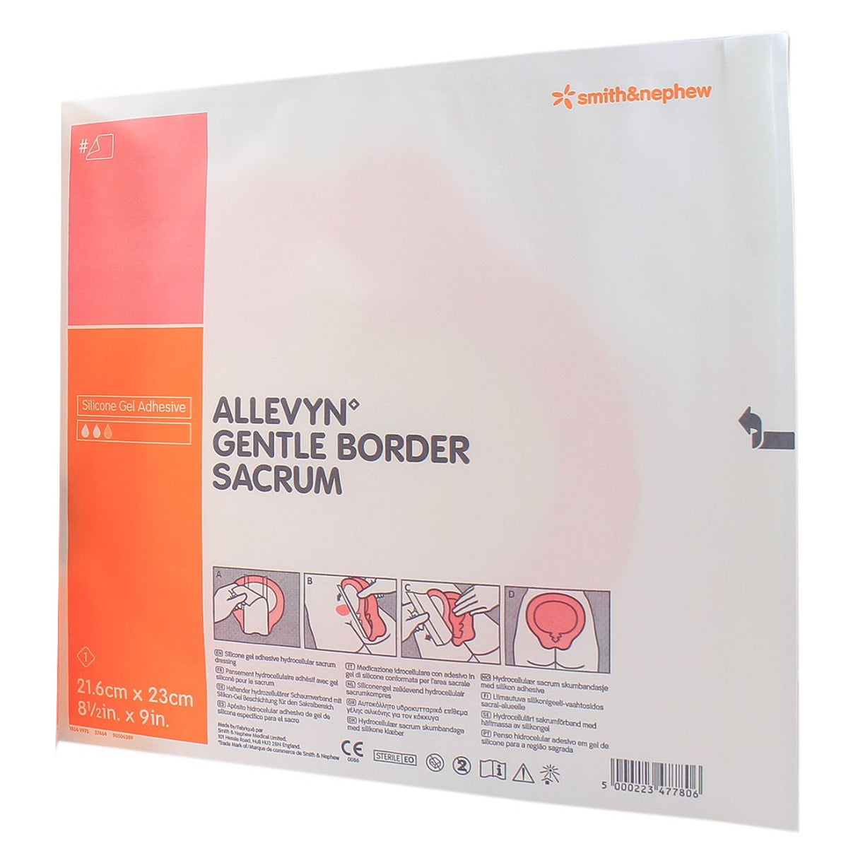 Foam Dressing Allevyn Gentle Border 8-1/2 X 9 Inch With Border Film Backing Silicone Gel Adhesive Sacral Sterile - BeHope