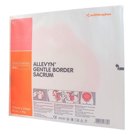 Foam Dressing Allevyn Gentle Border 8-1/2 X 9 Inch With Border Film Backing Silicone Gel Adhesive Sacral Sterile - BeHope