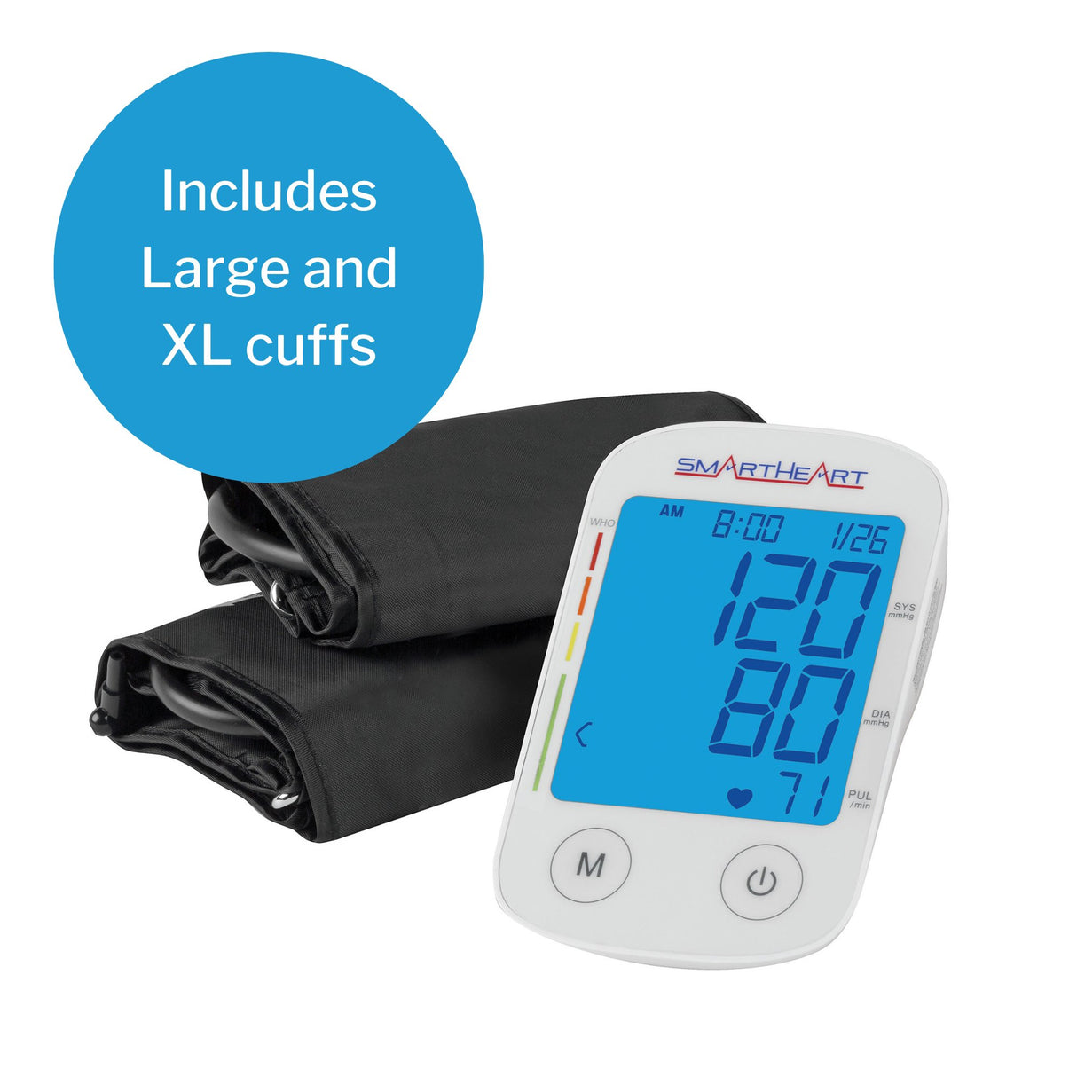 Home Automatic Digital Blood Pressure Monitor Veridian Multiple Sizes Nylon Cuff 22–30 cm to 30–42 cm Desk Model - BeHope