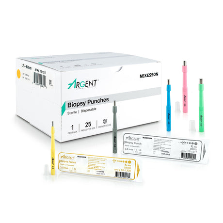 Biopsy Punch McKesson Argent™ Dermal Five 2 mm, Five 3 mm, Five 4 mm, Five 5 mm, and Five 6 mm - BeHope