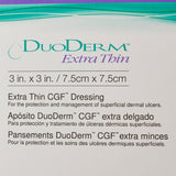 Thin Hydrocolloid Dressing DuoDERM Extra Thin CGF Film Backing 3 X 3 Inch Square Hydrocolloid / Film