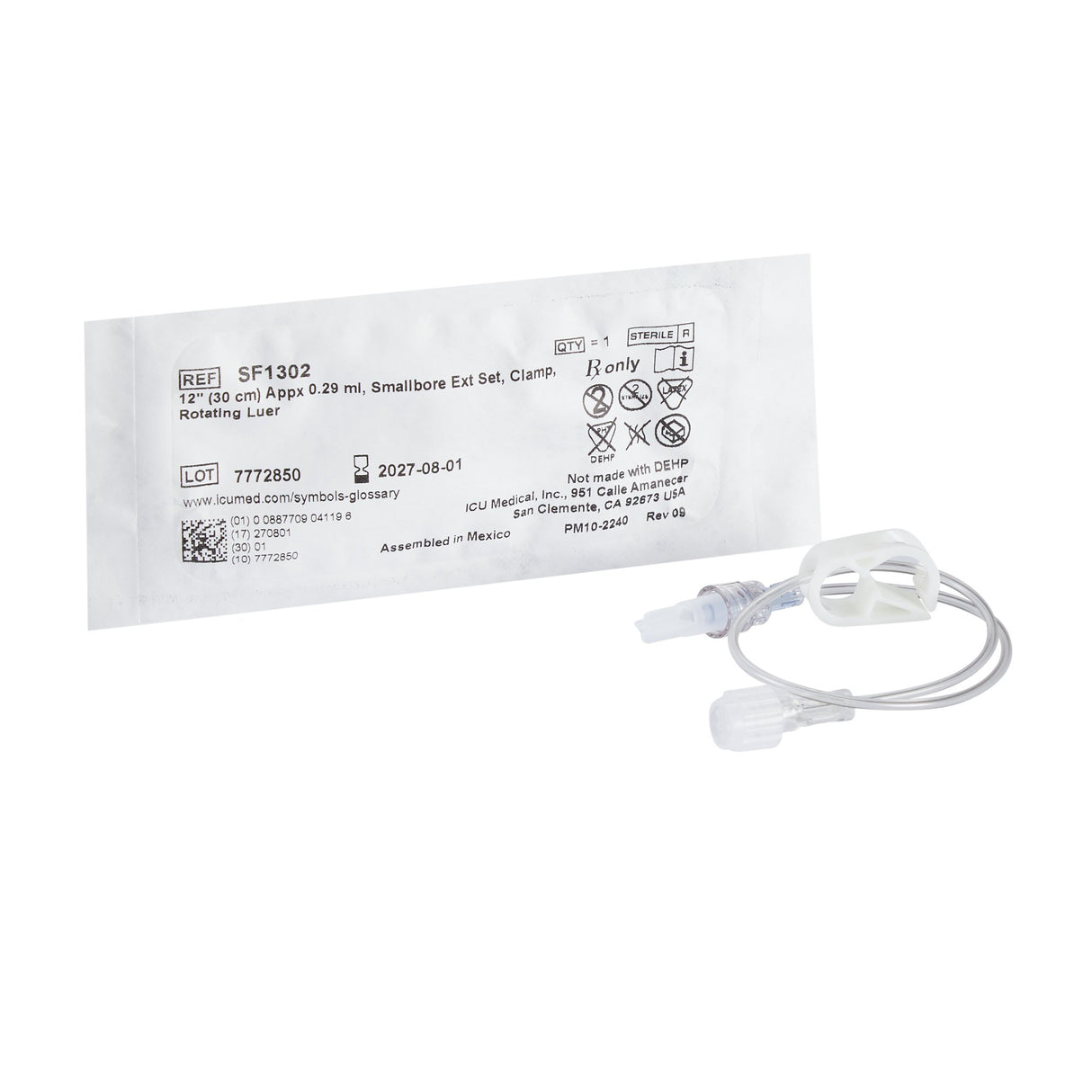 IV Extension Set ICU Small Bore 12 Inch Tubing - BeHope