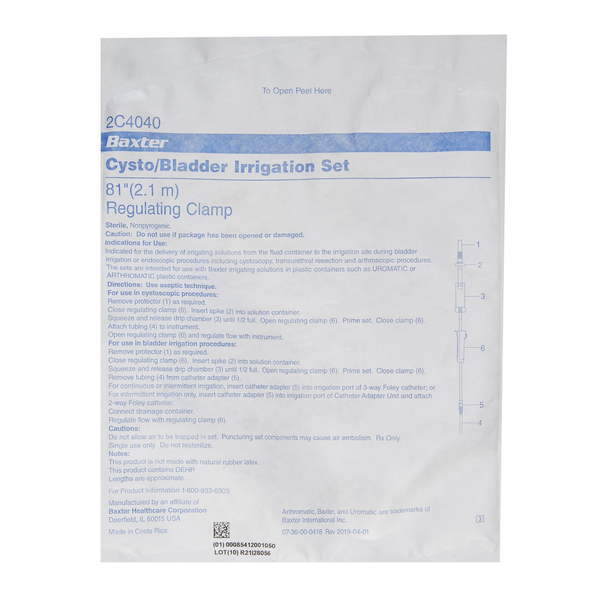 Cysto-Bladder Irrigation Set 0.195 Inch ID 81 Inch 1 Lead - BeHope