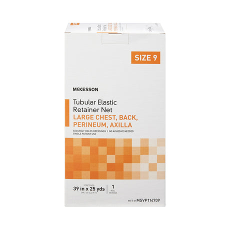 Elastic Net Retainer Dressing McKesson Tubular Elastic 39 Inch X 25 Yard (99.1 cm X 22.9 m) Size 9 White Large Chest / Back / Perineum / Axilla NonSterile - BeHope