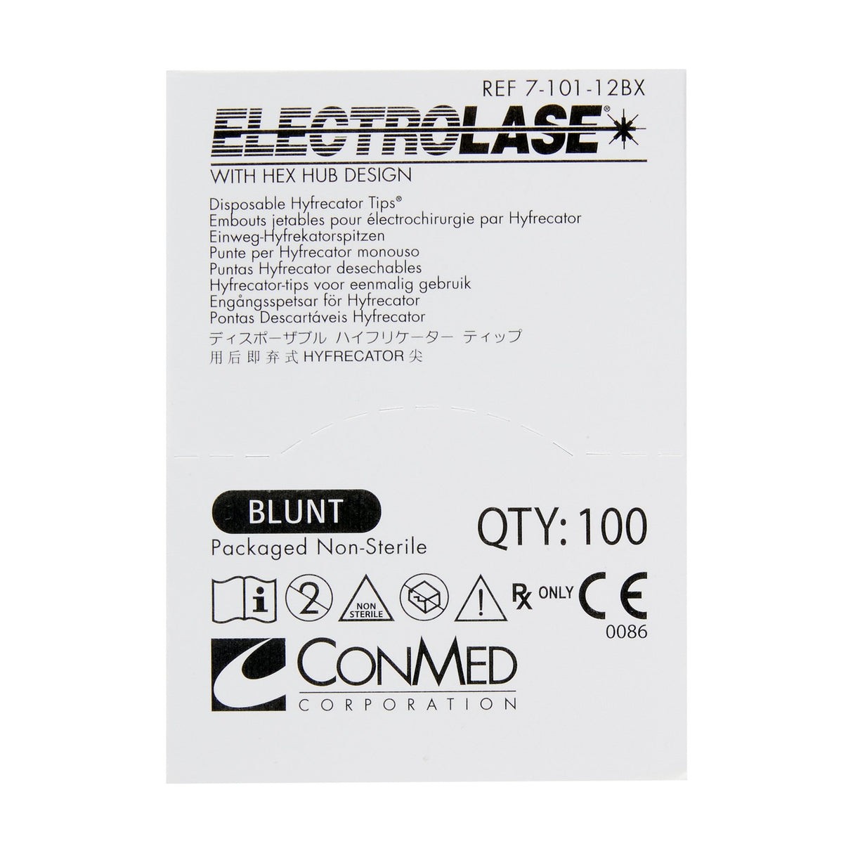 Blade Electrode Electrolase® Stainless Steel NonSterile Blunt Blade Tip Disposable - BeHope