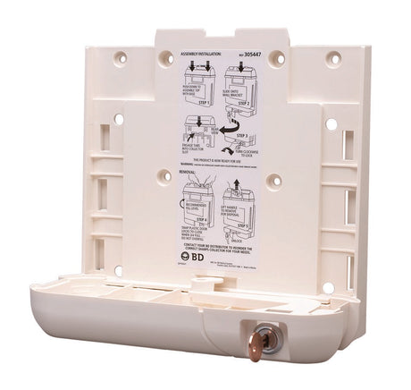 Sharps Container Wall Mount Bracket Tamper Resistant One Hand Use - BeHope