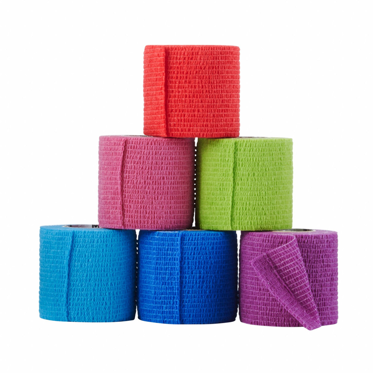 Cohesive Bandage McKesson 2 Inch X 5 Yard Self-adherent Closure Purple / Pink / Green / Light Blue / Royal Blue / Red NonSterile Standard Compression - BeHope