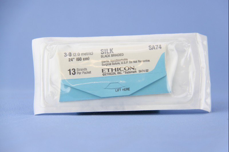 Perma - Hand™ Sutupak™ Nonabsorbable Black Silk Suture for Wound Closure - BeHope