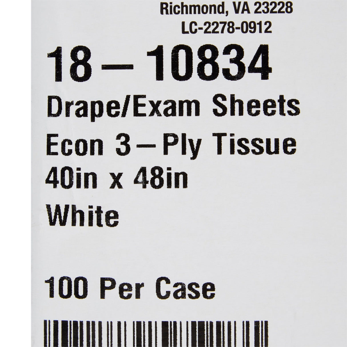 General Purpose Drape McKesson Physical Exam Drape 40 W X 48 L Inch NonSterile - BeHope