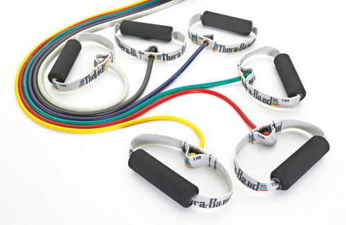 Tube d'exercice résistif Theraband avec poignées souples, vert, 48