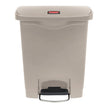 Trash Can Rubbermaid® Slim Jim® 32 Quart / 8 gal. Beige Plastic Rectangular - BeHope