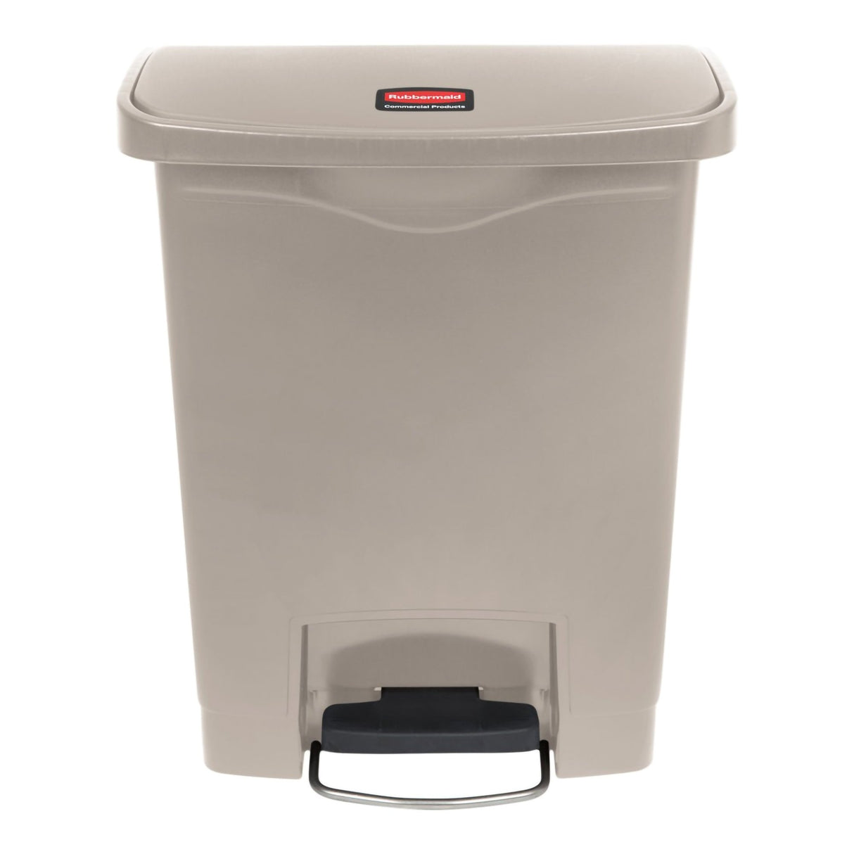 Trash Can Rubbermaid Slim Jim 32 Quart / 8 gal. Beige Plastic Rectangular