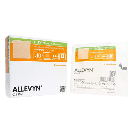 Foam Dressing Allevyn 2 X 2 Inch Without Border Film Backing Nonadhesive Square Sterile - BeHope