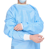 Non-Reinforced Surgical Gown with Towel ULTRA 2X-Large Blue Sterile AAMI Level 3 Disposable - BeHope