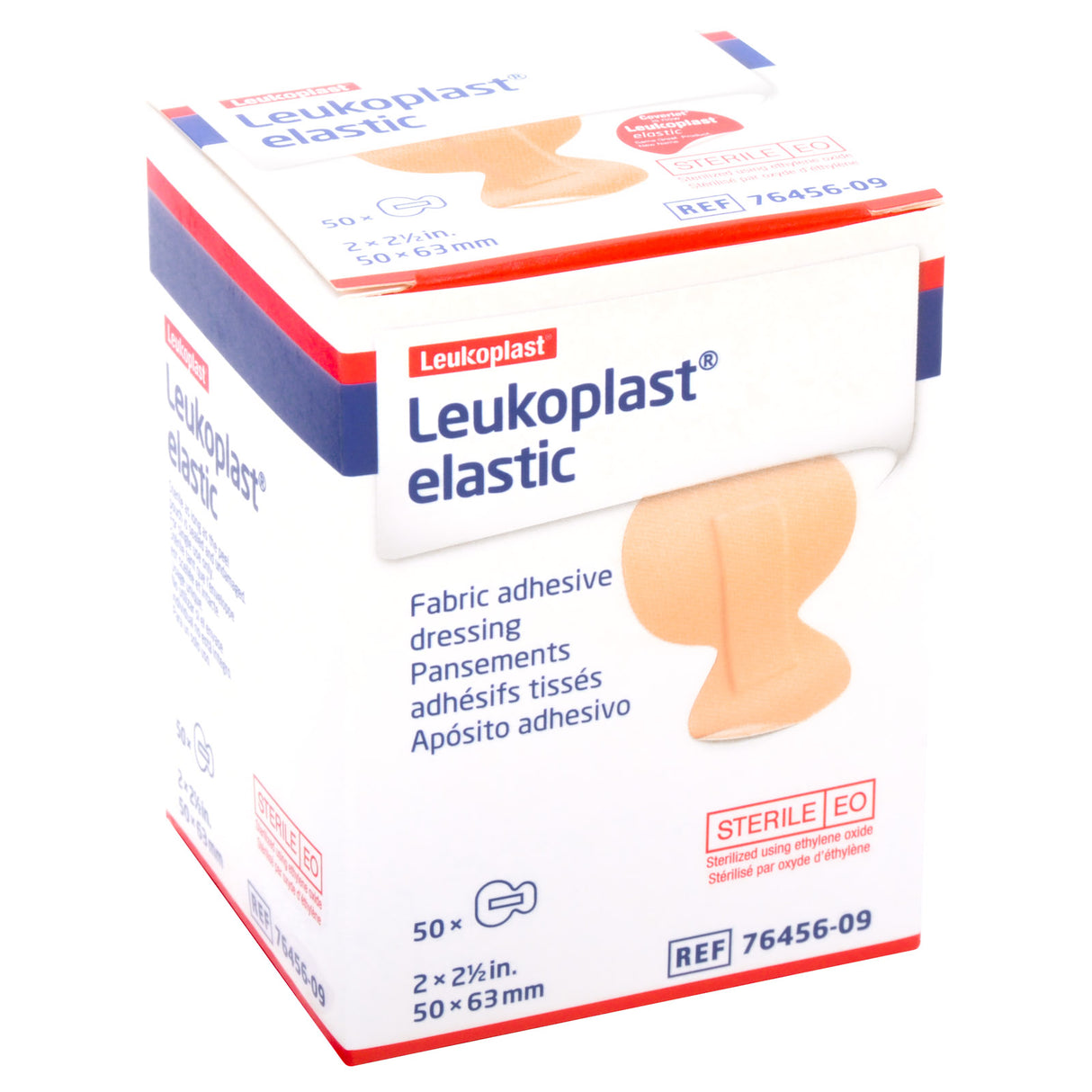 Adhesive Strip Leukoplastâ® Elastic Cross-elastic Material Tan 2 X 2-1/2 Inch Sterile - Behope